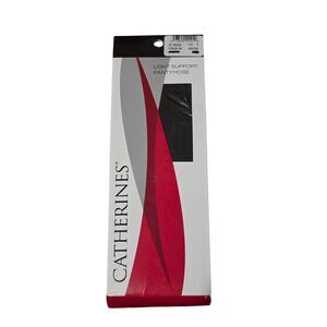 Vintage Catherine's Light Support Pantyhose Size D in Jet Black